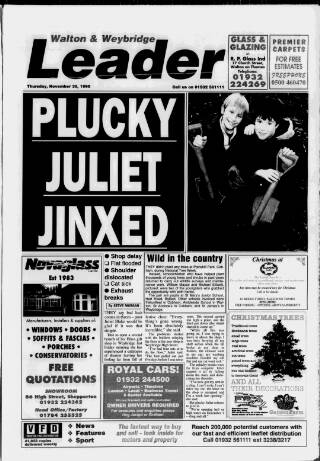 cover page of Walton & Weybridge Leader published on November 30, 1995