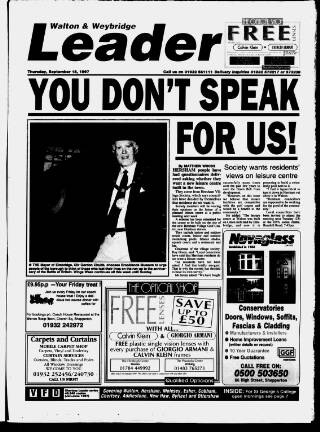 cover page of Walton & Weybridge Leader published on September 18, 1997