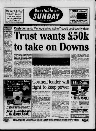 cover page of Dunstable on Sunday published on November 15, 1998