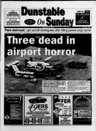 cover page of Dunstable on Sunday published on September 19, 1999