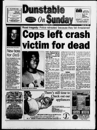 cover page of Dunstable on Sunday published on December 5, 1999