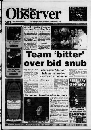 cover page of Great Barr Observer published on February 28, 1997
