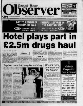 cover page of Great Barr Observer published on November 12, 1999