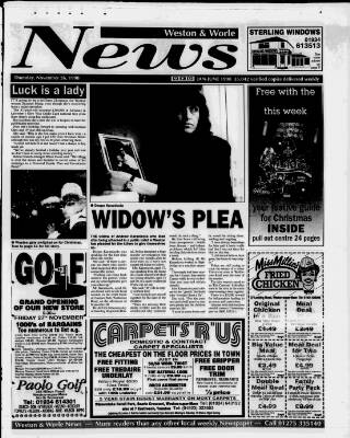 cover page of Weston & Worle News published on November 26, 1998