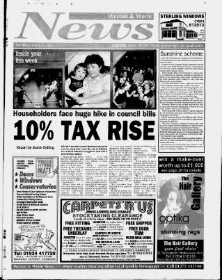 cover page of Weston & Worle News published on February 11, 1999