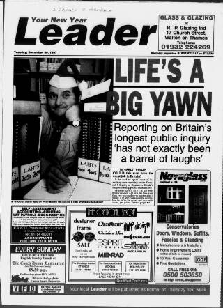 cover page of Staines Leader published on December 30, 1997
