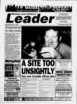 cover page of Staines Leader published on February 4, 1999