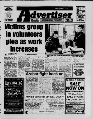 cover page of Potteries Advertiser published on February 26, 1998