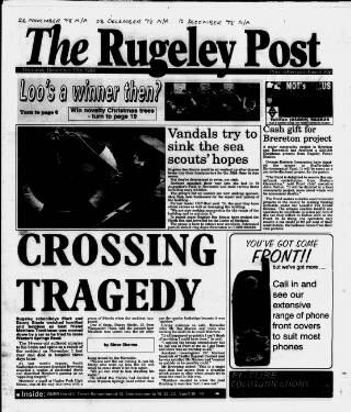 cover page of Rugeley Post published on December 17, 1998