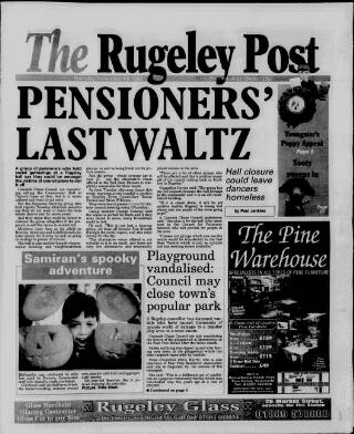 cover page of Rugeley Post published on November 4, 1999