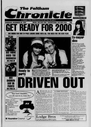 cover page of Feltham Chronicle published on December 30, 1999