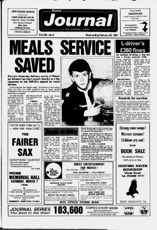 cover page of Frome Journal published on February 28, 1987
