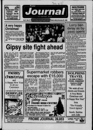 cover page of Frome Journal published on December 23, 1989