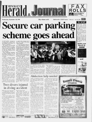cover page of Hinckley Herald & Journal published on September 18, 1996