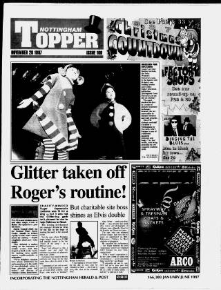 cover page of Nottingham & Long Eaton Topper published on November 26, 1997