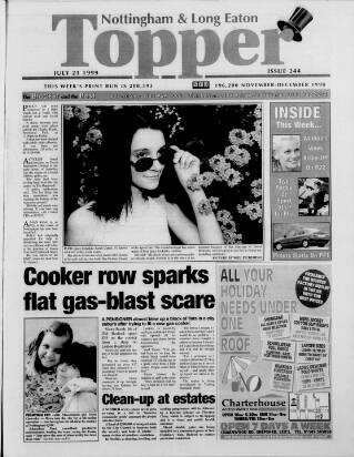 cover page of Nottingham & Long Eaton Topper published on July 21, 1999