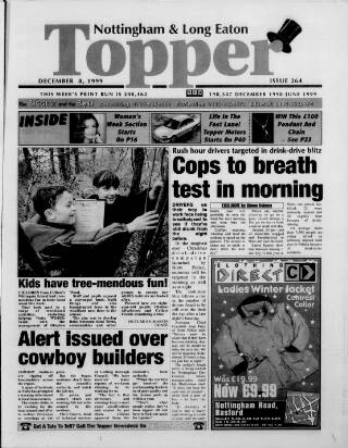 cover page of Nottingham & Long Eaton Topper published on December 8, 1999