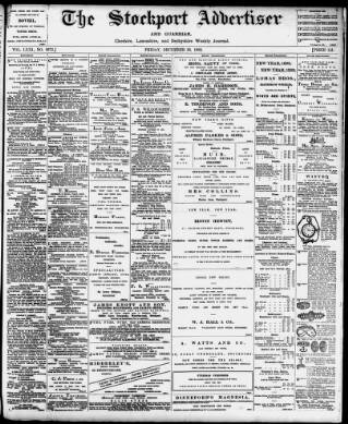 cover page of Stockport Advertiser and Guardian published on December 30, 1892
