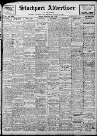cover page of Stockport Advertiser and Guardian published on February 28, 1919