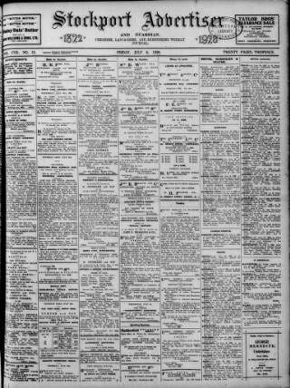 cover page of Stockport Advertiser and Guardian published on July 6, 1928