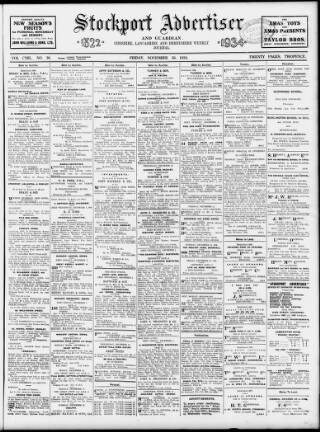 cover page of Stockport Advertiser and Guardian published on November 30, 1934