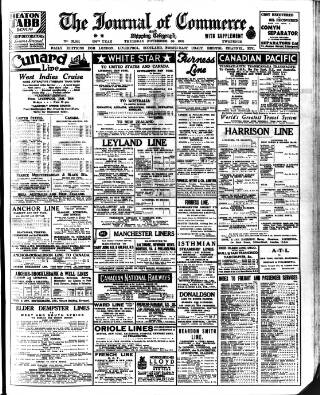 cover page of Liverpool Journal of Commerce published on November 30, 1933