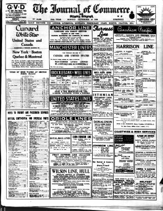 cover page of Liverpool Journal of Commerce published on September 18, 1939