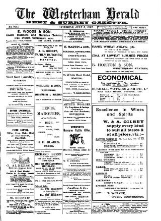 cover page of Westerham Herald published on July 6, 1907