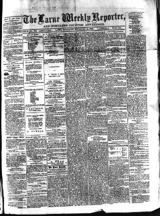 cover page of Larne Reporter and Northern Counties Advertiser published on November 15, 1879