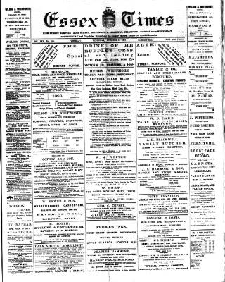 cover page of Essex Times published on November 30, 1892