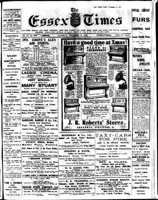 cover page of Essex Times published on November 15, 1913