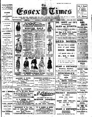 cover page of Essex Times published on December 30, 1916
