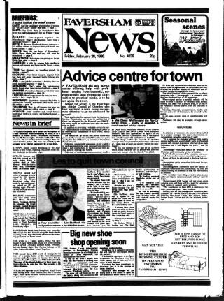 cover page of Faversham News published on February 28, 1986