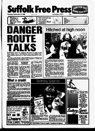 cover page of Suffolk and Essex Free Press published on September 18, 1986