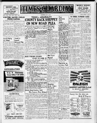 cover page of Sheerness Times Guardian published on July 6, 1956
