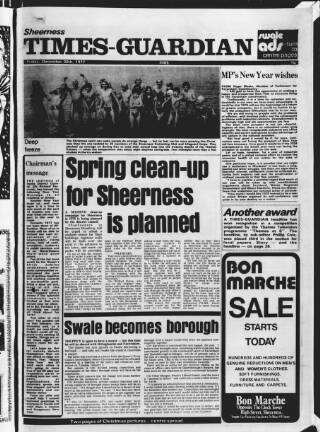 cover page of Sheerness Times Guardian published on December 30, 1977