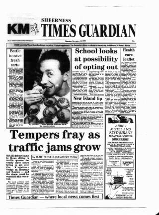 cover page of Sheerness Times Guardian published on November 15, 1990