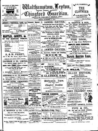 cover page of Walthamstow and Leyton Guardian published on November 15, 1901