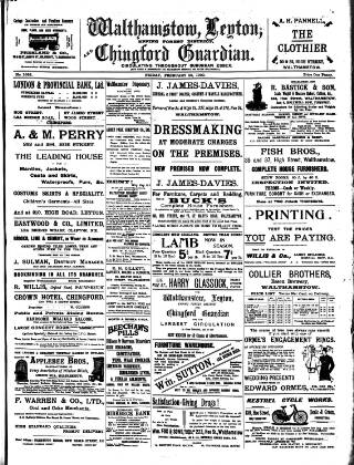 cover page of Walthamstow and Leyton Guardian published on February 28, 1902