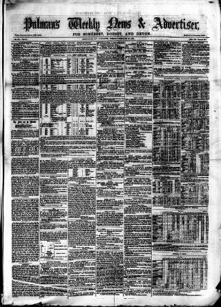cover page of Pulman's Weekly News and Advertiser published on February 28, 1865