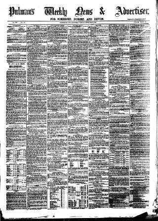 cover page of Pulman's Weekly News and Advertiser published on November 30, 1875