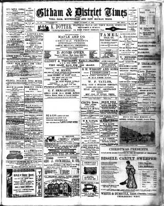 cover page of Eltham & District Times published on November 30, 1906