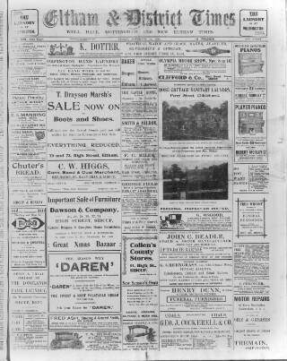 cover page of Eltham & District Times published on November 15, 1912