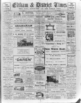 cover page of Eltham & District Times published on February 28, 1913