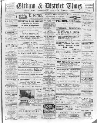 cover page of Eltham & District Times published on September 18, 1914