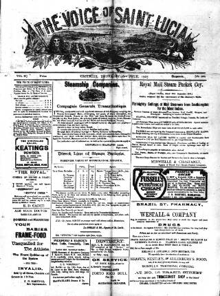cover page of Voice of St. Lucia published on July 6, 1905