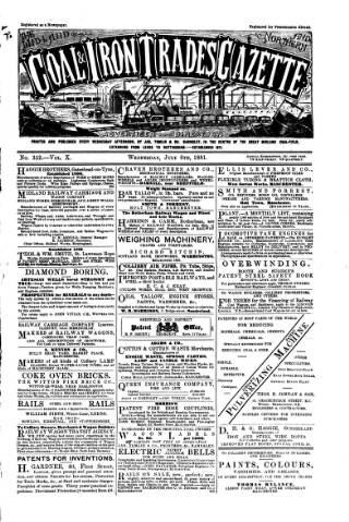 cover page of Midland & Northern Coal & Iron Trades Gazette published on July 6, 1881