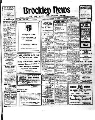 cover page of Brockley News published on November 30, 1923