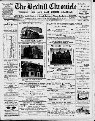 cover page of Bexhill-on-Sea Chronicle published on February 28, 1896