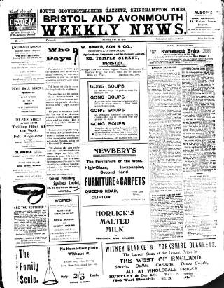 cover page of South Gloucestershire Gazette published on May 29, 1920
